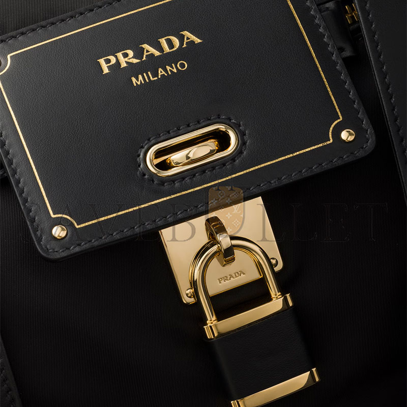 PRADA LARGE RE-NYLON TOP-HANDLE BAG WITH PADLOCK 1BB135 (40*21*20cm)